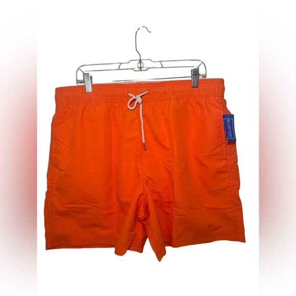 Blueport Le Club Men’s Swim Trunks Orange XXL NWT Elastic Waist Tie New - Picture 2 of 6